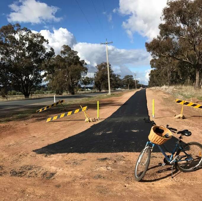 ON TRACK: This new cycling and walking track links The Rock township with the popular The Rock Hill Reserve. Picture: Charee Hansen 