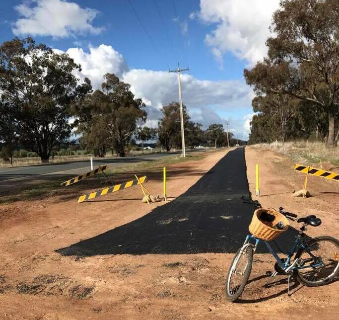 ON TRACK: This new cycling and walking track links The Rock township with the popular The Rock Hill Reserve. Picture: Contributed 