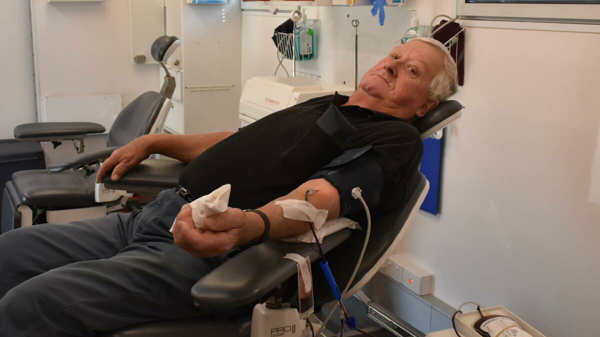 PRECIOUS GIFT: Bill Kilo of Henty gave his 44th blood donation on Thursday. Picture: Lorri Roden