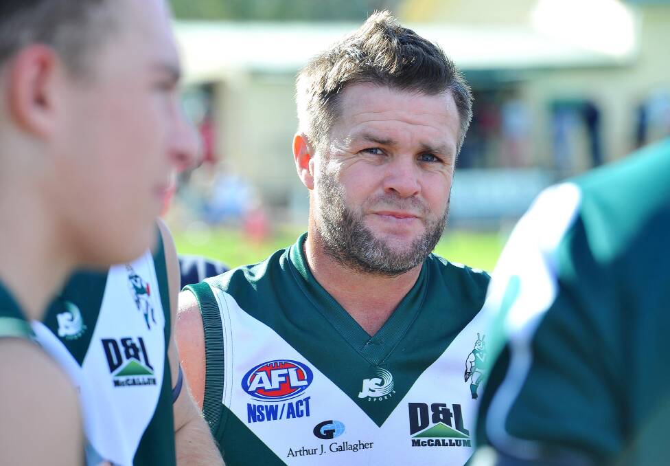 NEW ROLE: Adam Schneider, pictured in a one-off game with Coolamon last year, is keen to work with the region's emerging talent in his new role as NEAFL coach for GWS. Picture: Kieren L Tilly