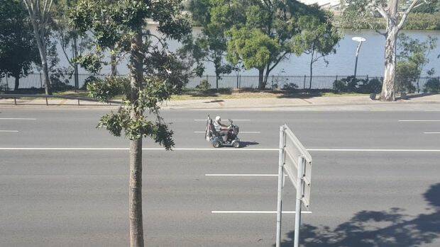 The scooter was travelling along Coronation Drive's centre lane. Photo: Chris Jones
