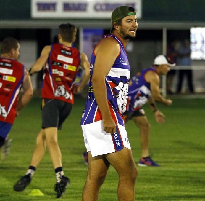 BACK ON DECK: Mitch Sykes barks instructions while coaching Turvey Park this year. Picture: DAILY ADVERTISER
