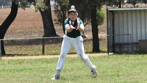 GOT IT: Louie Bowen of Holbrook ready for a catch in the match against Osborne. Picture: Lorri Roden
