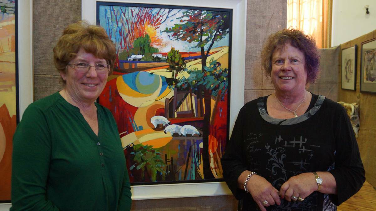 On show: Jenny Parer (left) with one of last years guest artist Susan O’Brien. This years art show is expected to be just as popular as last year. Picture: Elizabeth Habermann.