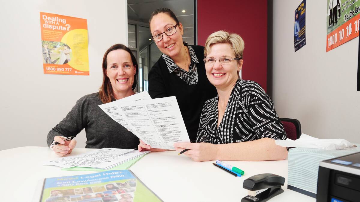 Legal Aid's Julie Maron, Tahlena Galvin-Moule and Nicole Dwyer.