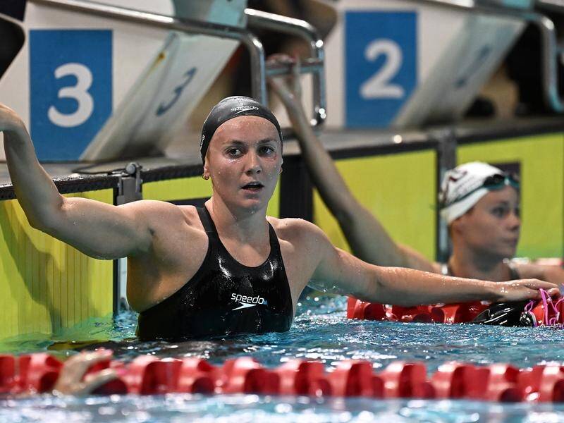 Ariarne Titmus has claimed her seventh national title, winning the 400m freestyle on the Gold Coast. (Dave Hunt/AAP PHOTOS)