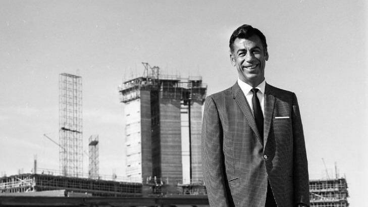 Kirk Kerkorian at the construction site of the International Hotel in Las Vegas in 1968. Photo: Don English/Las Vegas News Bureau