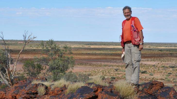 Professor Franco Pirajno, geologist at the University of Western Australia, in the Earaheedy Basin in Western Australia. Photo: Franco Pirajno