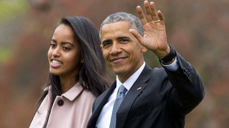 Barack Obama and his daughter Malia at the White House in Washington D.C. Photo: Pablo Martinez Monsivais