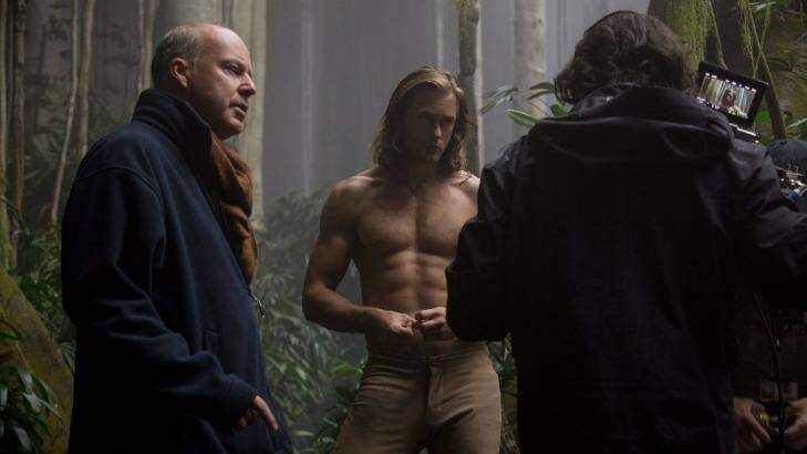 Alexander Skarsgard, centre, on the set of the film The Legend of Tarzan. Photo: Jonathan Olley