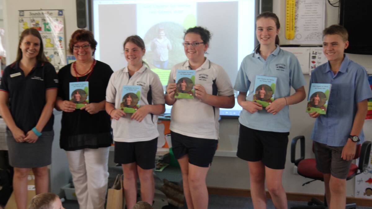 n Stacee Staunton-Latimer from Creative Catchment Kids with Nicole Stephens and the students who wrote about her - Lilli Hamilton-Cronin, Sarah Benoy, Brianna Heagney and Lachlan Boyd.