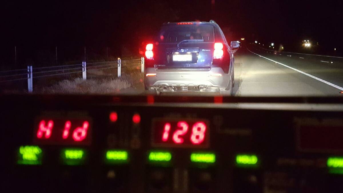 STOPPED: The vehicle was travelling at 128km/h with two unrestrained children in the back. Picture: NSW POLICE 