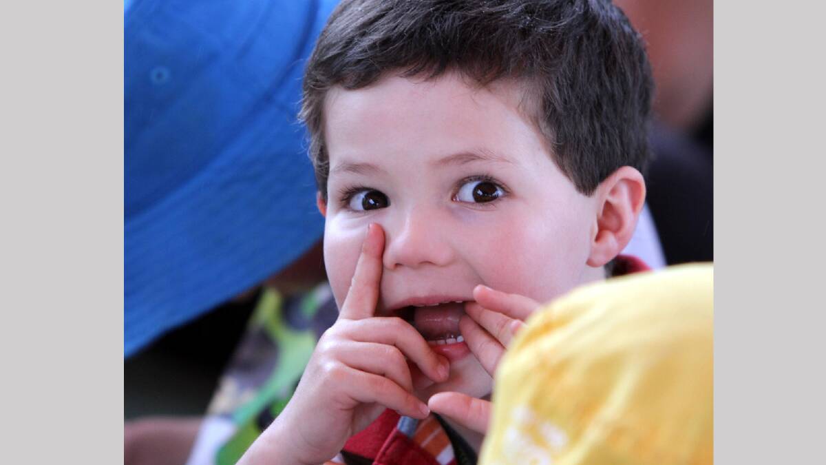 Four-year-old Beau Smith pulls a face during the launch of new name Amy Hurd Early Learning Centre in October. Picture: The Daily Advertiser