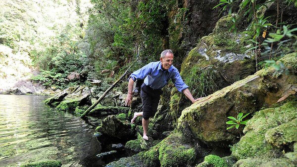 Bob Brown returns to the Gordon river in Tasmania after protests stopped the damming of the Franklin River 30 years ago. Photo: Joe Armao