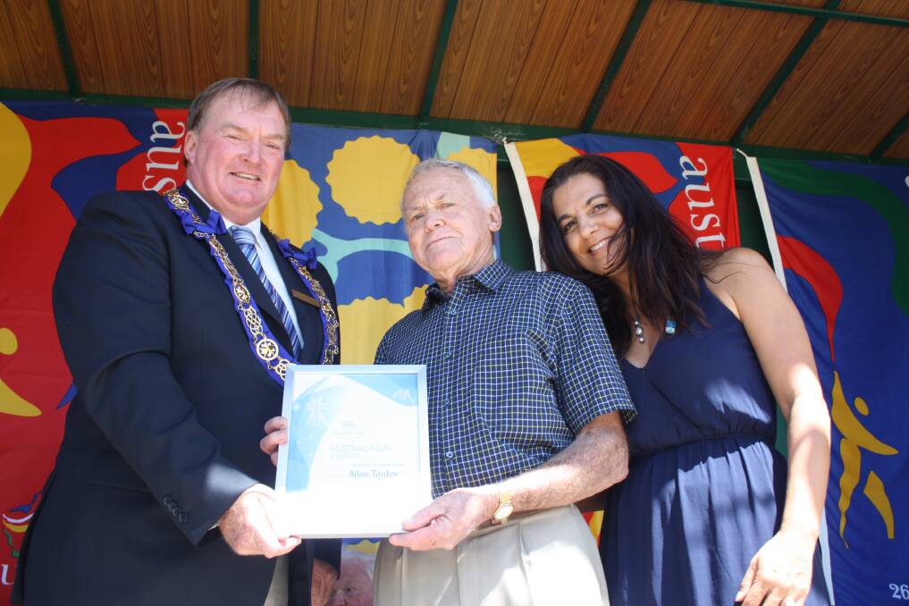 Allan Taylor receives his Australia Day Award.