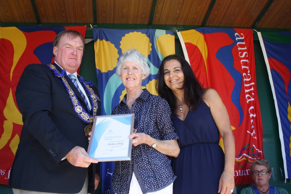 Barbara Wiely receives her Australia Day Award.