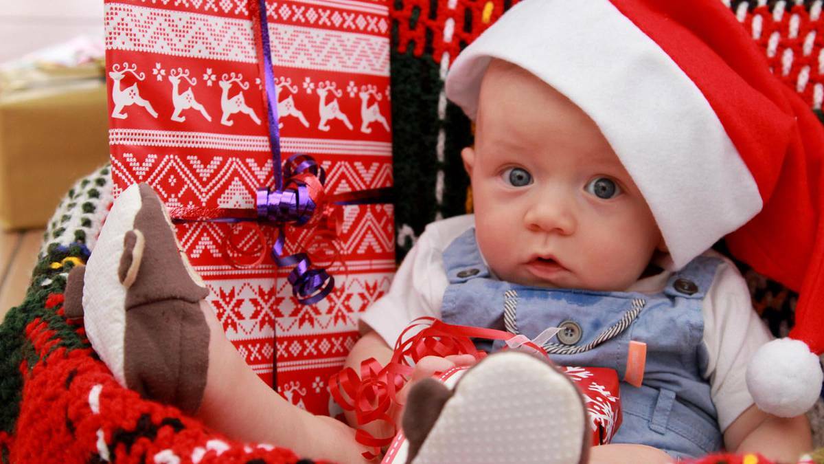 Four-month-old Riley Witham from Griffith is ready for Christmas. Picture: The Area News
