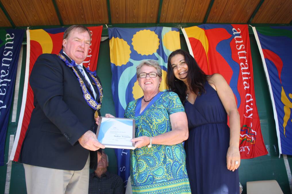 Heather Trevaskis receives her Australia Day Award.