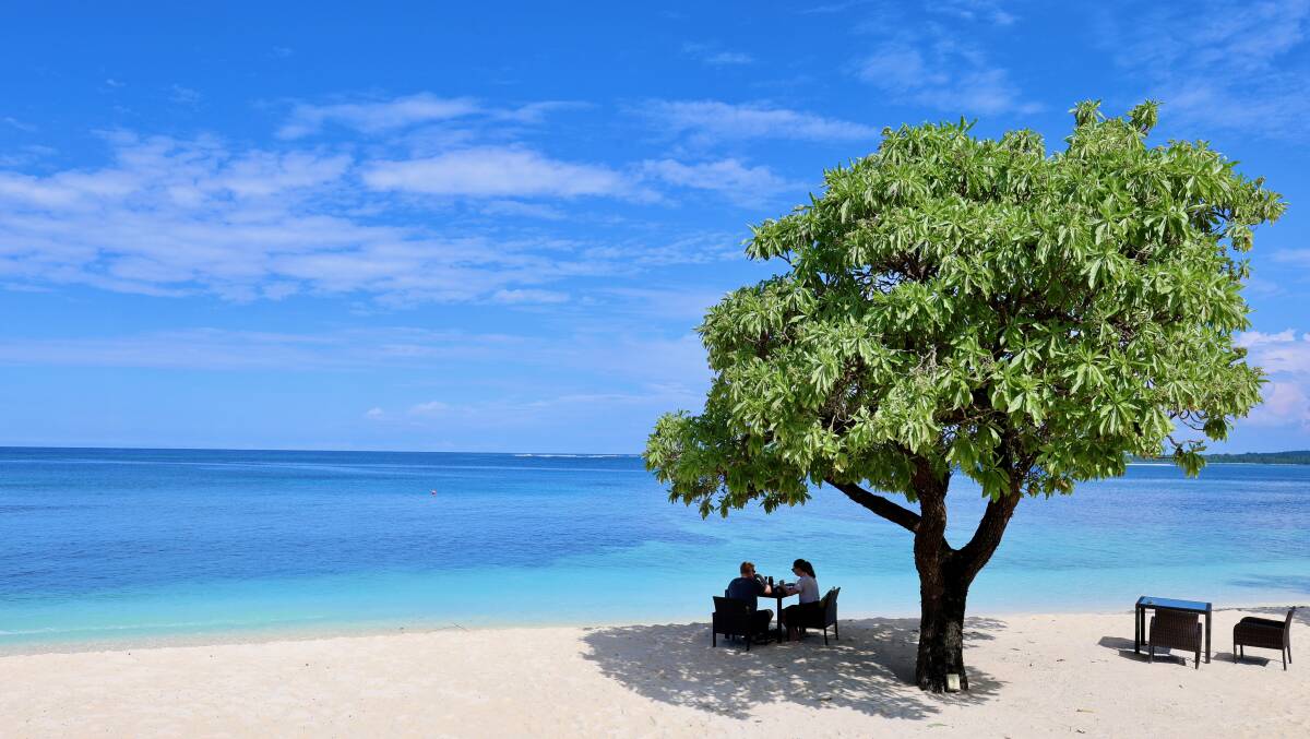 Breakfast on the beach at Eratap resort. Picture by Daniel Scott Breakfast on the beach at Eratap resort. Picture by Daniel Scott