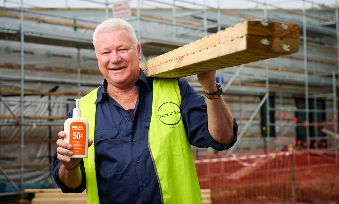 The Block's Scott Camm warns workers to prioritise sun safety to avoid long-term risk. Picture supplied.