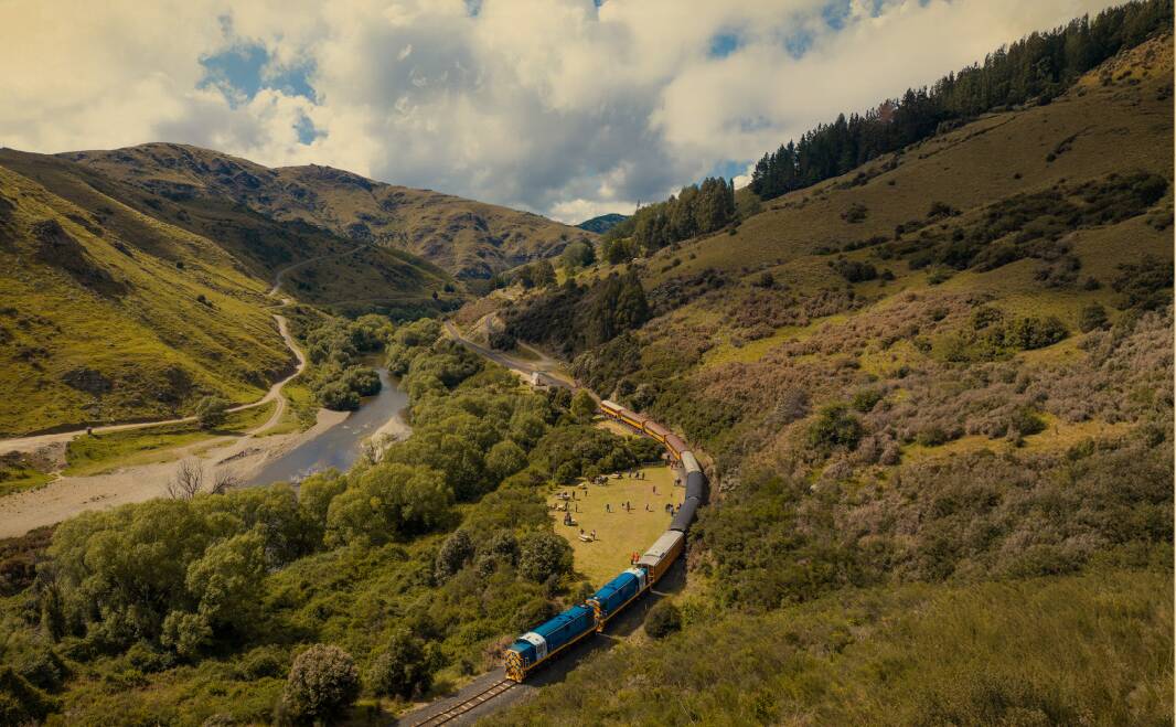 New Zealand's The Southerner rail journey between Christchurch and Dunedin on South Island.