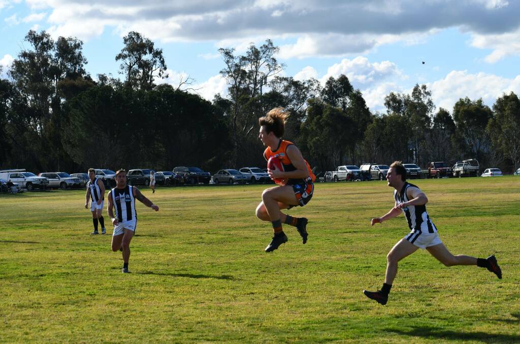 STAR BY NAME: RWW Giants' Josh Star kicked 11 goals, helping his team to a huge 192-point victory over the Magpies. Picture: Lorri Roden