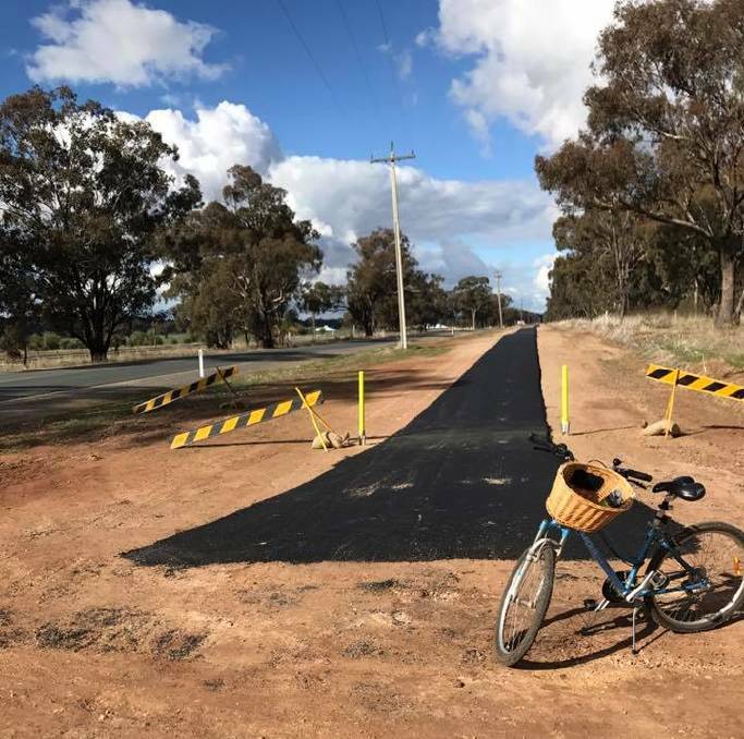 ON TRACK: This new cycling and walking track links The Rock township with the popular The Rock Hill Reserve. Picture: Contributed