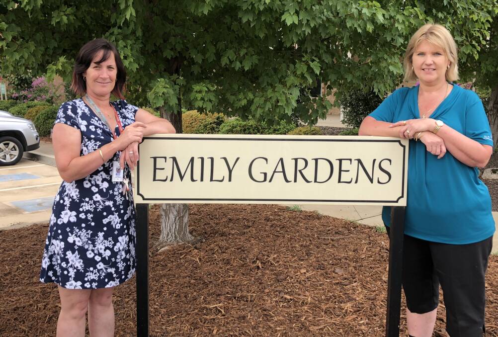 CARE MILESTONE: Louise Mason and Kelly Forrest of Emily Gardens prepare to celebrate 10 years since the centre opened on Saturday. Picture: Nikki Reynolds