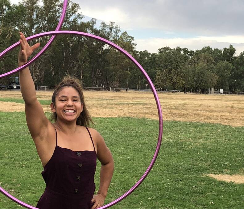 ENTERTAINING: Marcela Scheuner is named 2019 Henty Showgirl. She is also a popular circus performer. Picture: Nikki Reynolds