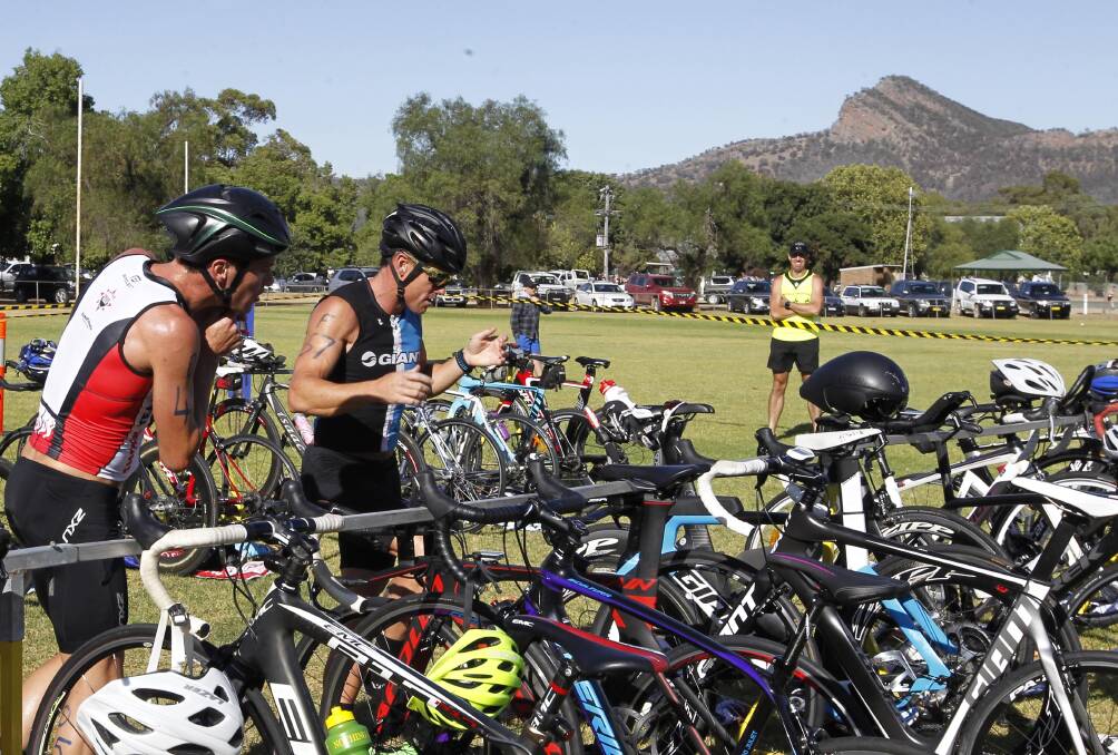 TOP COURSE: Action from The Rock triathlon. 