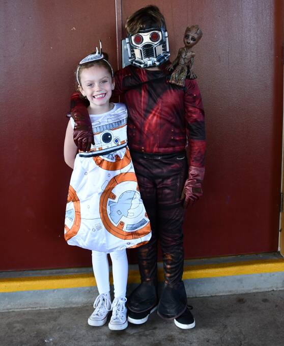 IN CHARACTER: Ava and Ryan Klemke dressed as BB8 and Star Wars for book week. Picture: Lorri Roden
