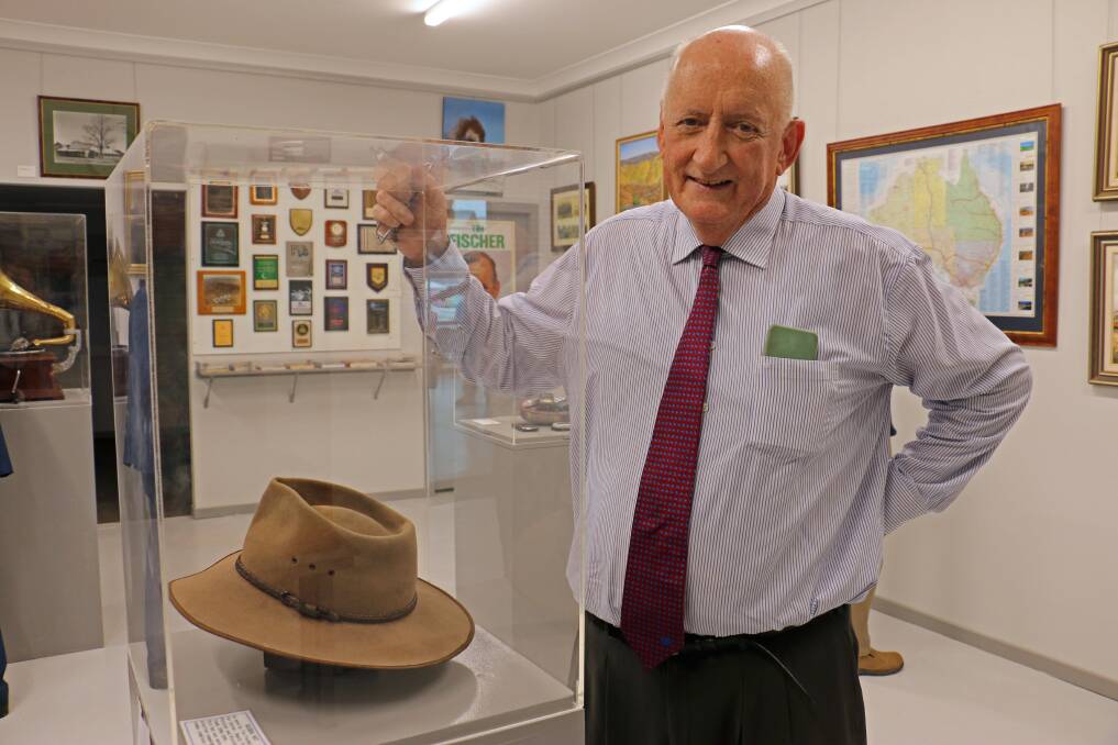 LEAVING A LEGACY: This picture was taken of Tim Fischer during his visit to the Greens Gunyah Museum in Lockhart recently. Picture: Narrandera Argus