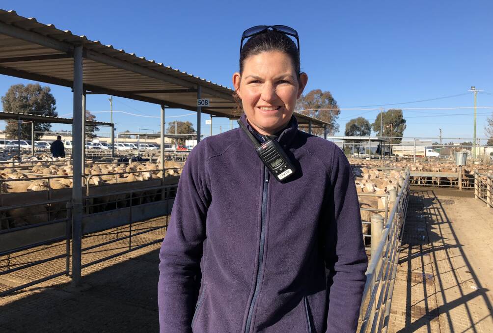 SPORT AND AGRICULTURE: Suze Forck is a regular face at the Wagga sheep and lamb sale. She is also one of the netball coaches at Osborne. Picture: Nikki Reynolds