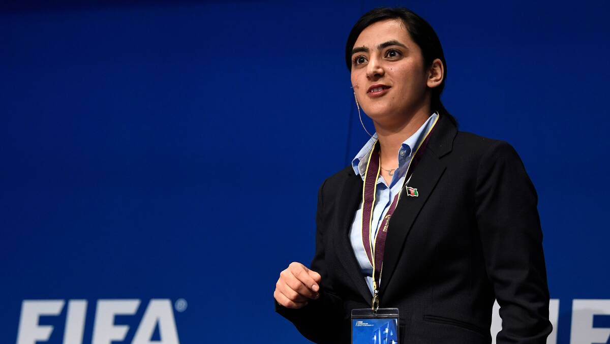 Former Afghanistan soccer captain, Khalida Popal, fears for the safety of female soccer players and is telling them to burn their kits and remove anything linking them to sport. Picture: Getty