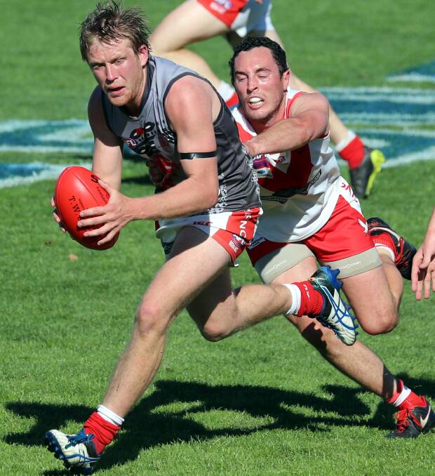ON THE MOVE: Matt Klemke in action for Collingullie-Glenfield Park in this year's Riverina League grand final against Griffith. Picture: Les Smith