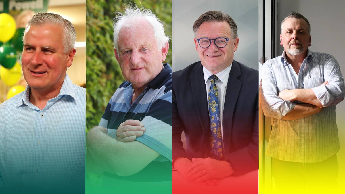 RIVERINA CANDIDATES: Incumbent Michael McCormack (Nationals), Michael Bayles (Greens), Mark Jeffreson (Labor) and Richard Foley (United Australia Party).