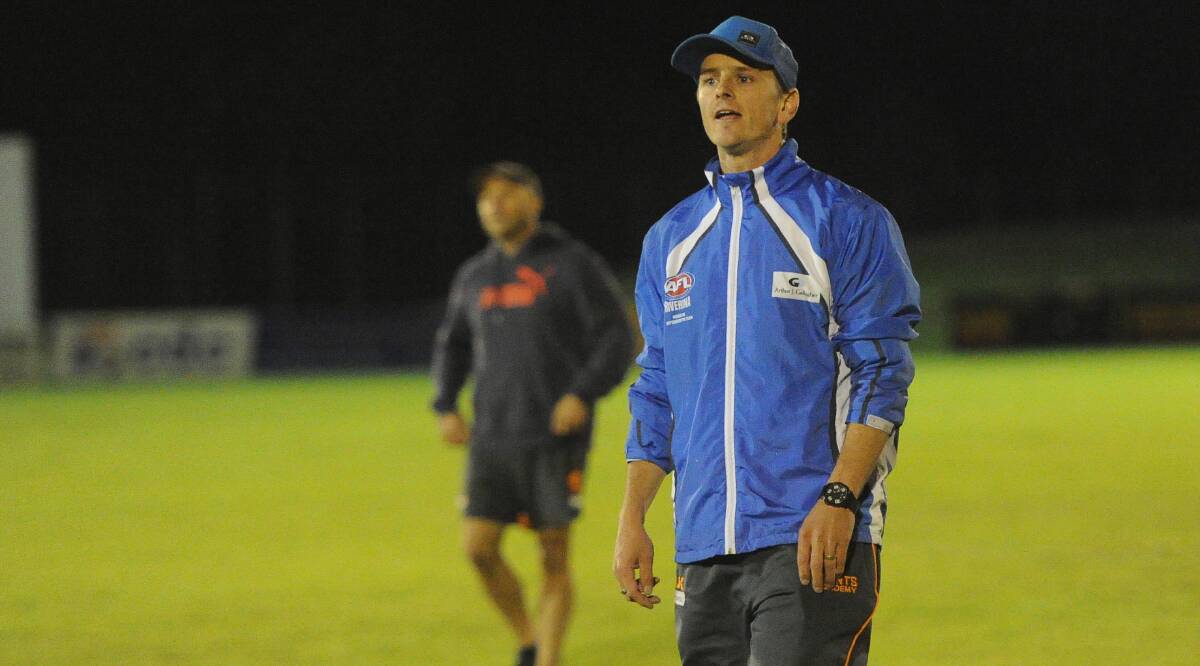 Farrer League coach Ryan Forsyth at training this year.
