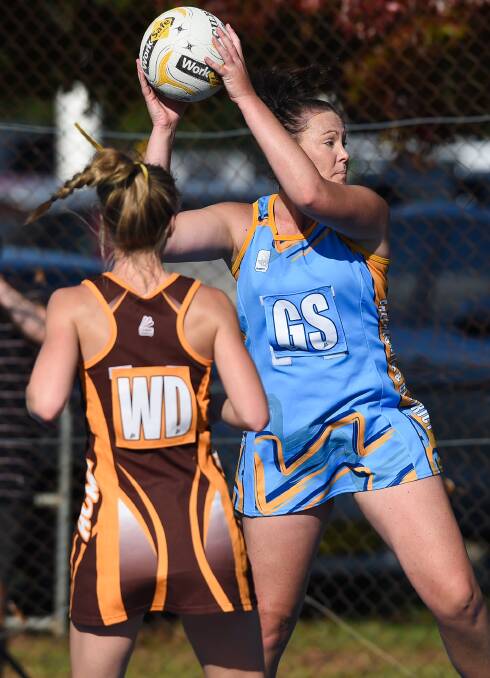 ON TARGET: Tallangatta shooter Haylee Penny was a tower of strength in her team's win over Hume. Pictures: MARK JESSER