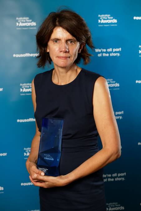 Rebecca Prince-Ruiz with her state award. Picture: supplied by australianoftheyear.org.au