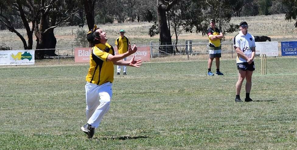 EYES ON THE PRIZE: Osborne's Dan Kennedy prepares for a catch during his side's win over  Walbundrie at the weekend. Picture: Lorri Roden