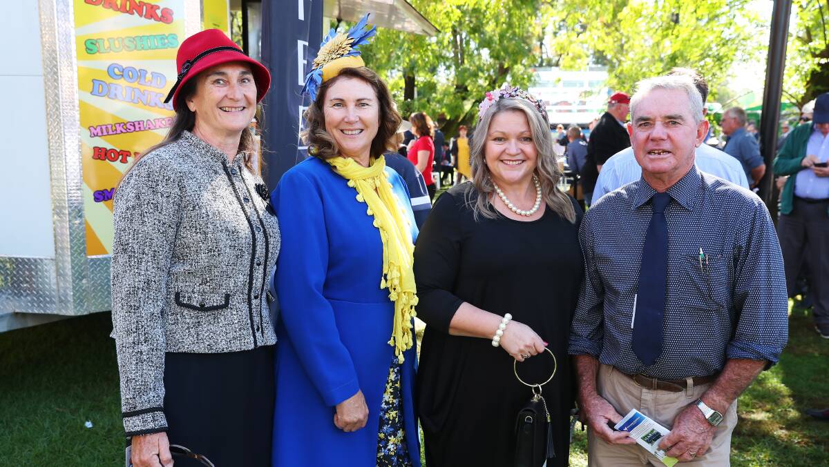 GOLDEN DAY: Yvette Brockwell from Lockhart, Leona Watson from Mangoplah, Paula Gray from Wagga and Charlie Smith from Lockhart at Wagga Gold Cup.