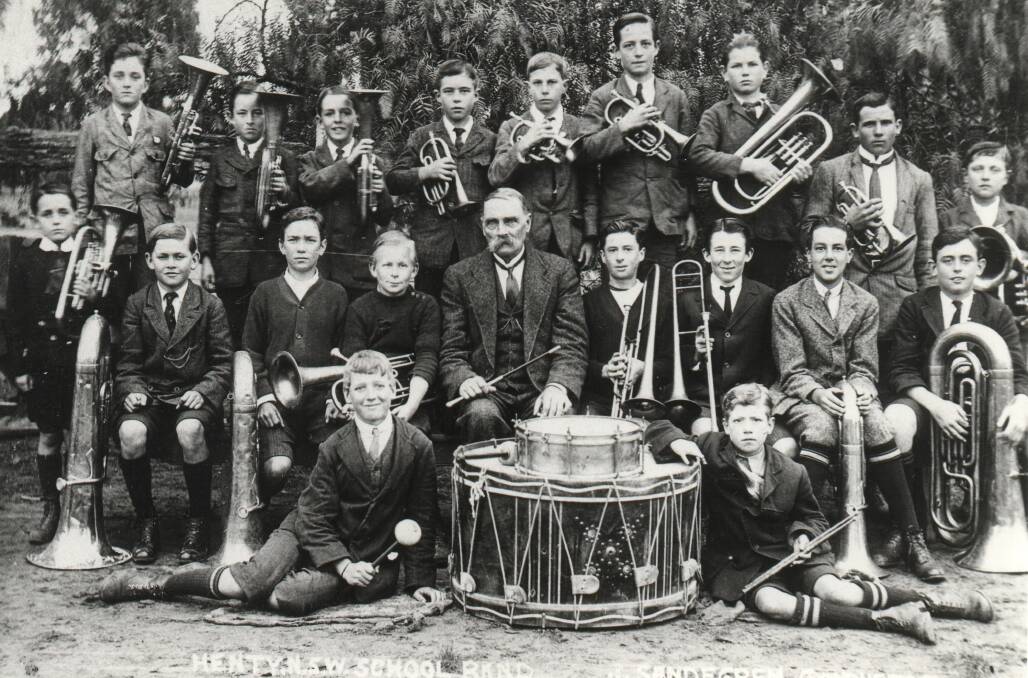 MUSIC MAKERS: The 1917 Henty Brass Band. Picture: Contributed