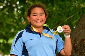 Savannah Auvaa with her silver medal from the School Sport Australia Track and Field Championships. Picture by Alexander Grant.
