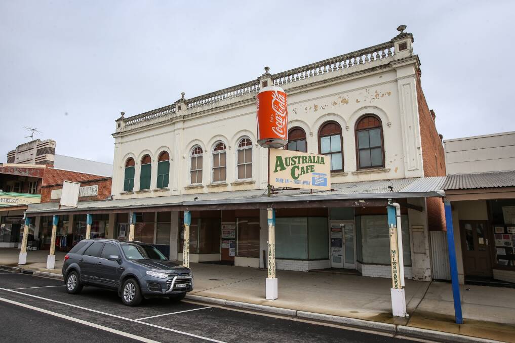 A SHAME: Greater Hume Council will decide on Wednesday night whether to approve a development application to demolish this building, which was once the Australia Cafe. Picture: JAMES WILTSHIRE