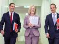 Treasurer Jim Chalmers, Finance Minister Katy Gallagher, and Assistant Minister for Treasury Andrew Leigh. Picture: Sitthixay Ditthavong