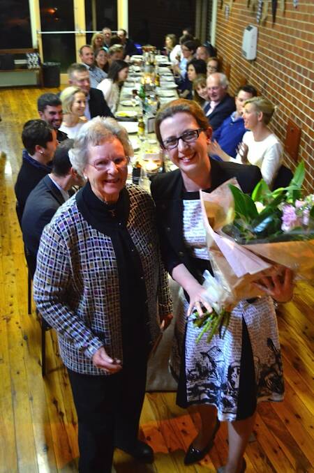 Holbrook Early Learning Centre president Stephanie Hartwich with founder of the preschool Meryl Allworth at the celebration dinner on Friday night.