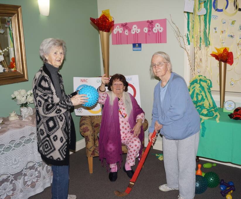 Emily Gardens residents Gloria McPherson, Helena Woods and Jill Strong have been taking part in the Olympic Challenge.