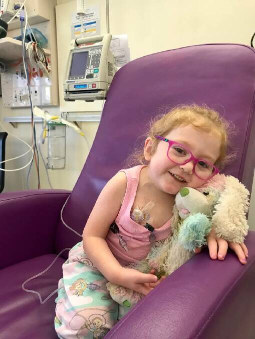 Ongoing treatment: The Albion Park girl makes weekly visits to the Sydney hospital to get life-saving enzyme replacement therapy. Pictures: Supplied