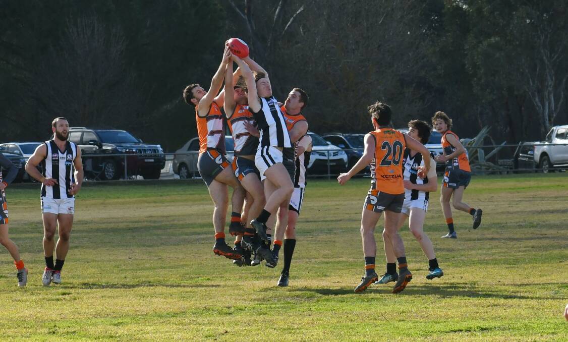 FLYING HIGH: RWW Giants outclassed the Murray Magpies in their weekend clash. They now sit in sixth ahead of Holbrook and Henty. Picture: Lorri Roden