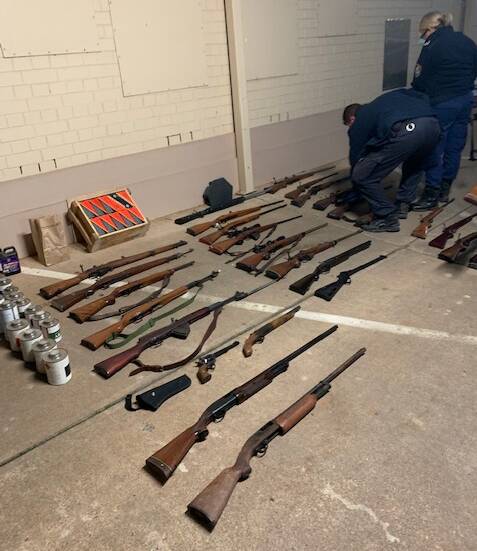 SEIZED: Riverina Police District has seized a number of firearms from an Adelong premises. Picture: NSW Police
